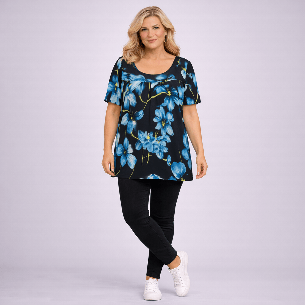 Short Sleeve Floral Smock Top - FullFab