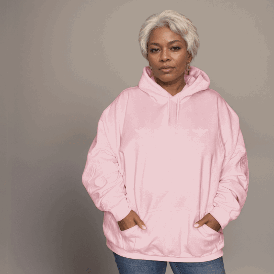 4 Bees Plus-Size Hoodie in Premium 100% Cotton - Soft and Comfortable with Bee Motif - FullFab