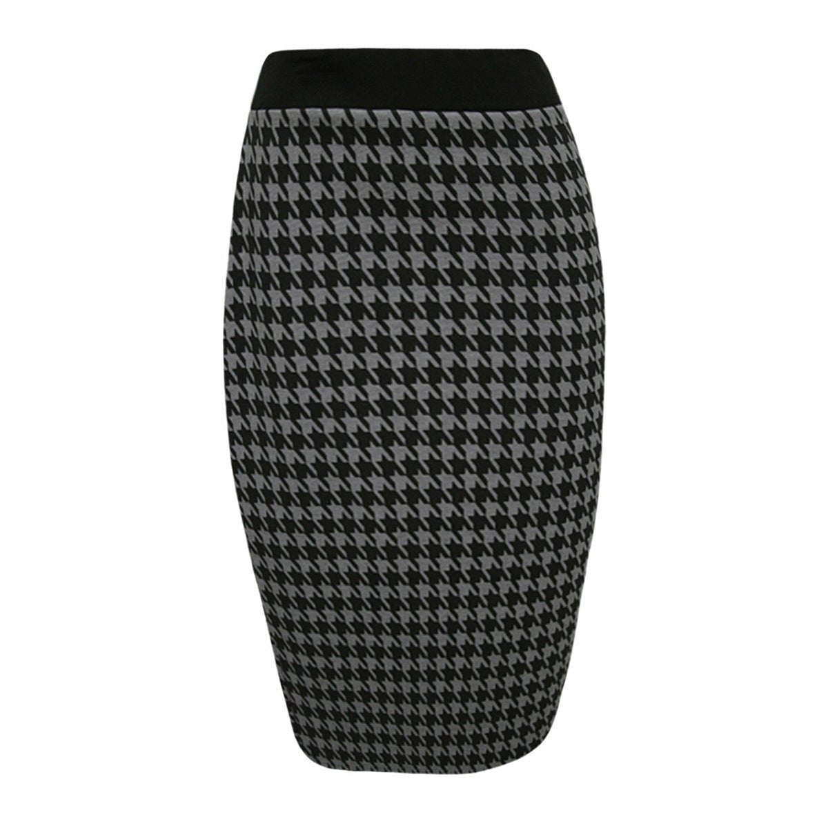 ROCKTHOSECURVES DOGTOOTH CHECK ELASTIC WAIST FITTED PENCIL SKIRT - FullFab