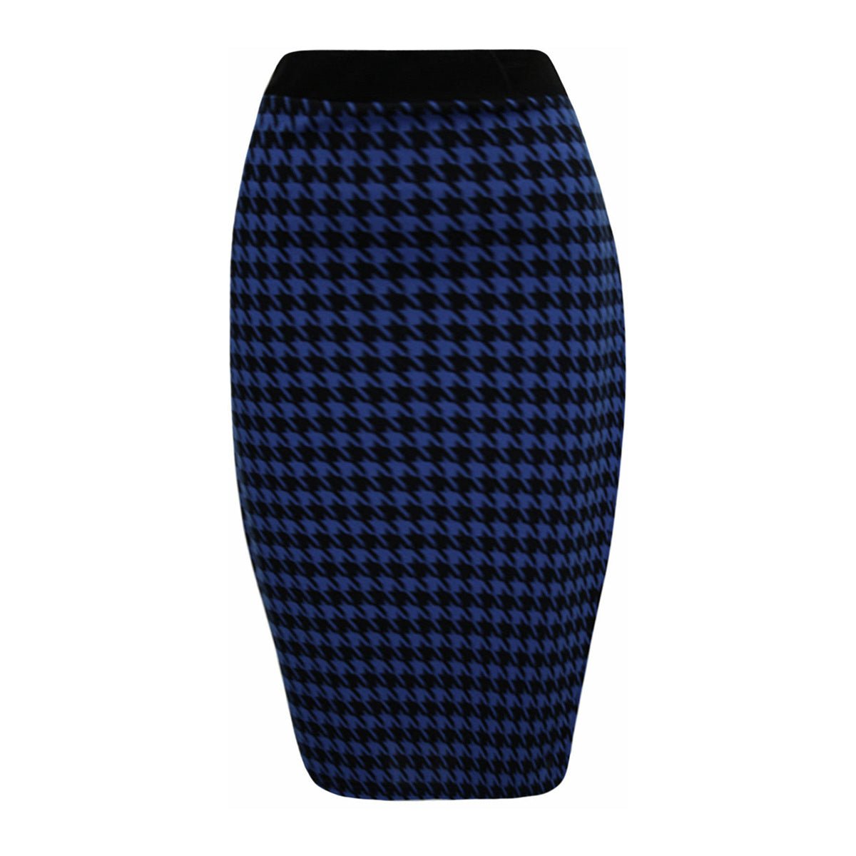 ROCKTHOSECURVES DOGTOOTH CHECK ELASTIC WAIST FITTED PENCIL SKIRT - FullFab