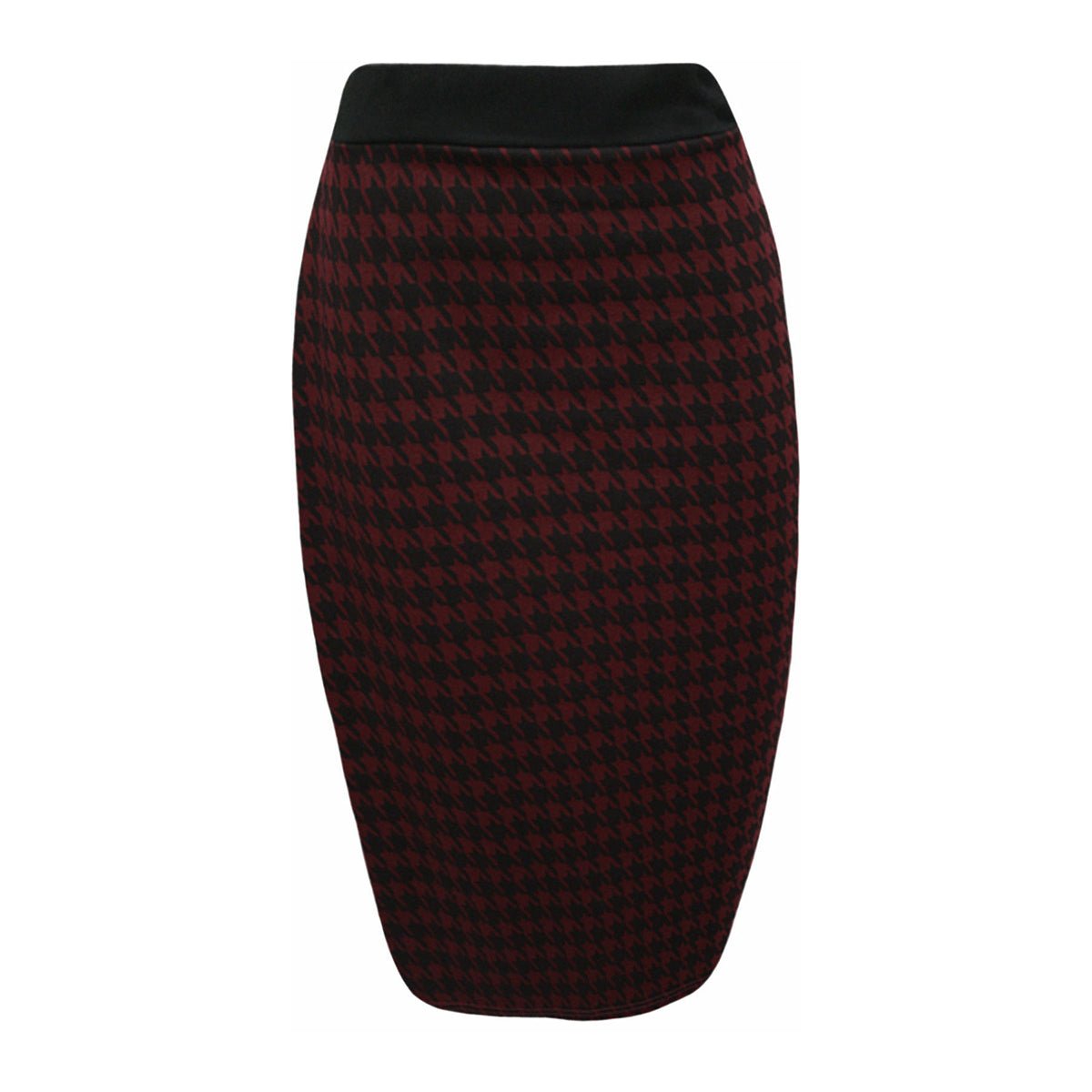 ROCKTHOSECURVES DOGTOOTH CHECK ELASTIC WAIST FITTED PENCIL SKIRT - FullFab
