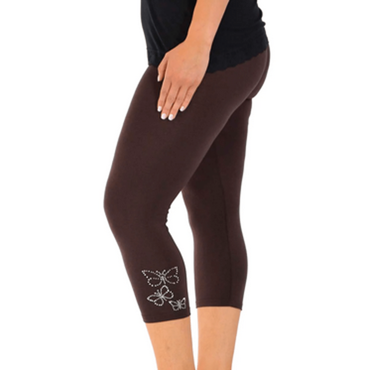 ROCKTHOSECURVES STUDDED BUTTERFLY 3/4 CAPRI LEGGINGS - FullFab
