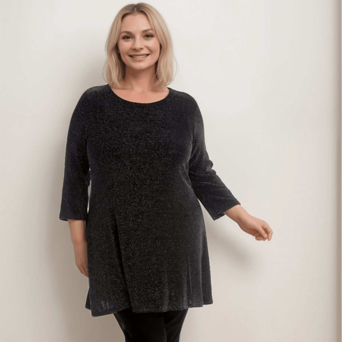 SPARKLY 3/4 SLEEVE SWING TOP - FullFab
