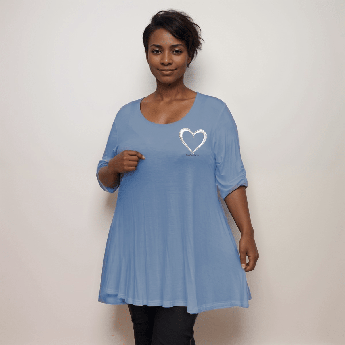 SWING TOP WITH HEART MOTIF - FullFab