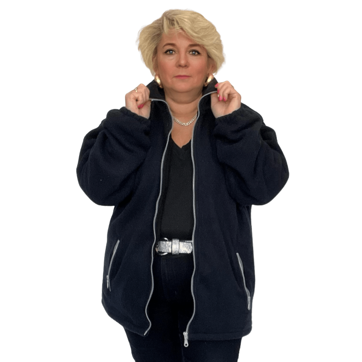 ROCKTHOSECURVES ZIP UP LONG SLEEVE THICK POLAR FLEECE JACKET - FullFab