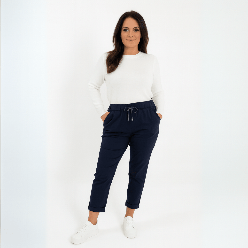 Stretchy Plain Trousers / Jeans with Side Pockets - FullFab