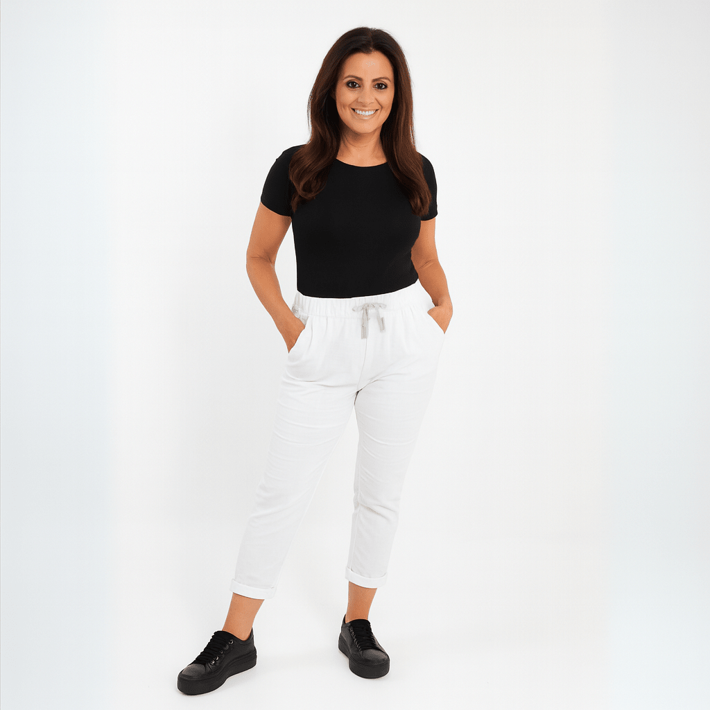 Stretchy Plain Trousers / Jeans with Side Pockets - FullFab