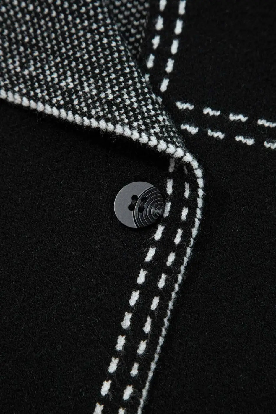 Black Contrast Trim Knit Cardigan Women UK - FullFab