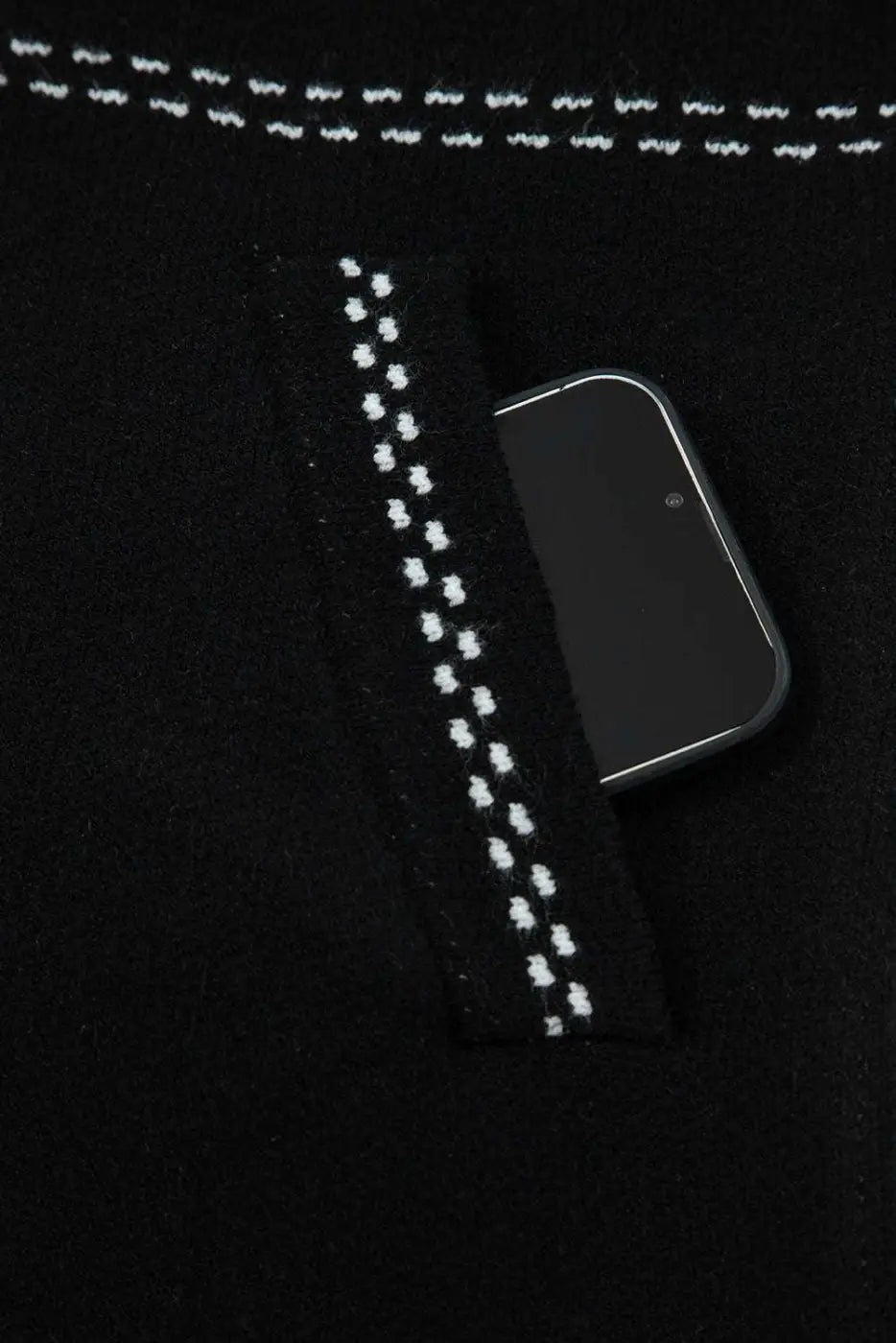 Black Contrast Trim Knit Cardigan Women UK - FullFab