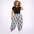 Cross Print Jogger Pants featuring a relaxed fit and elastic waistband.