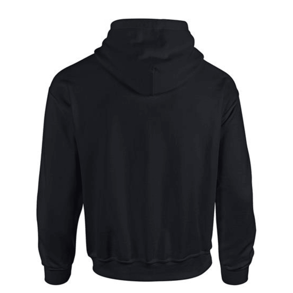 Black Hoodie featuring a classic back design with a spacious hood.