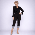 3/4 Length Beaded Scallop Hem Leggings - FullFab