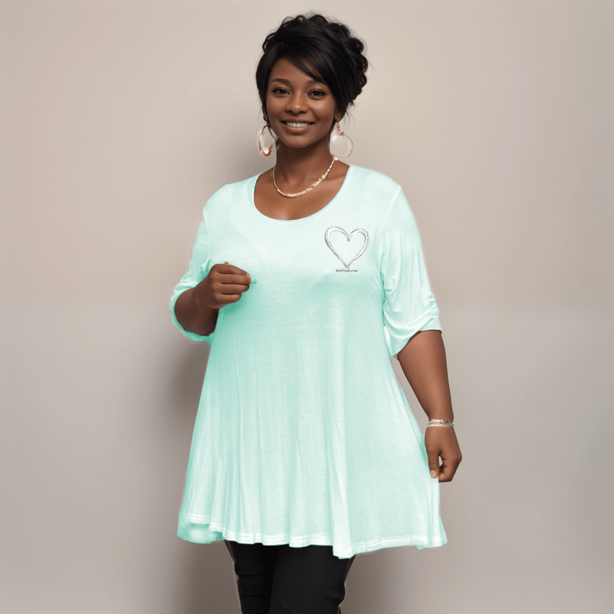 SWING TOP WITH HEART MOTIF - FullFab