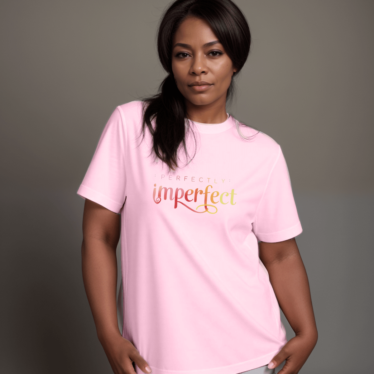 “Perfectly Imperfect” Logo Cotton Tee T-Shirt - FullFab