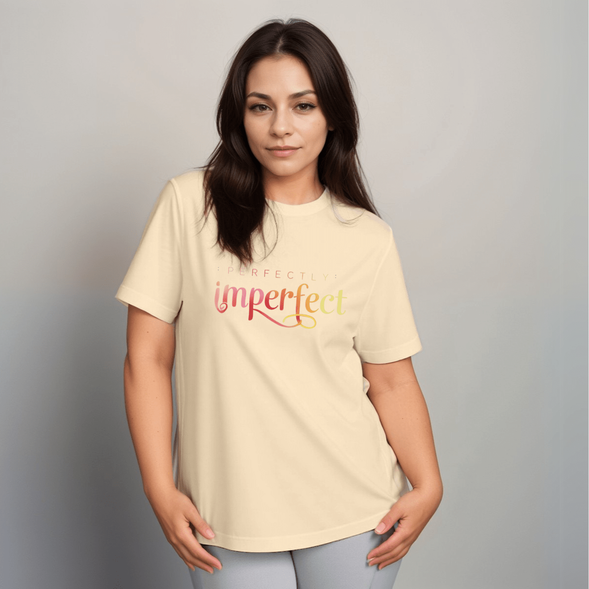 “Perfectly Imperfect” Logo Cotton Tee T-Shirt - FullFab