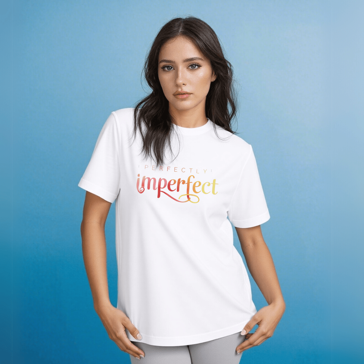 “Perfectly Imperfect” Logo Cotton Tee T-Shirt - FullFab
