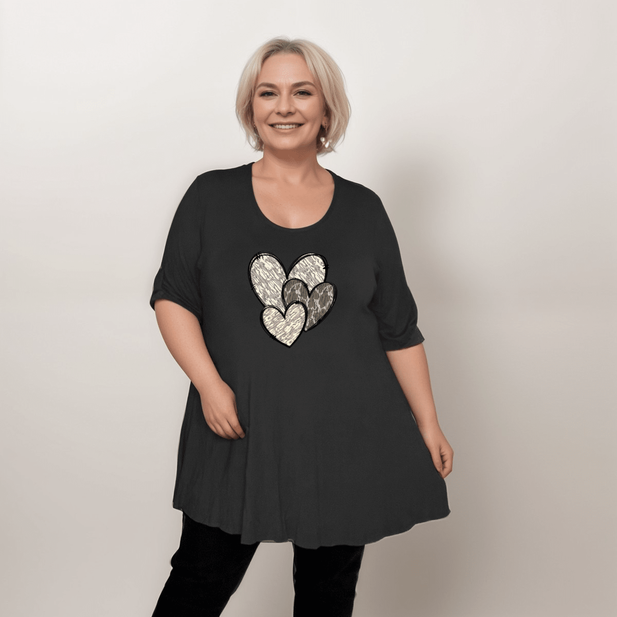 Swing Top with Camo & Leopard Hearts - FullFab