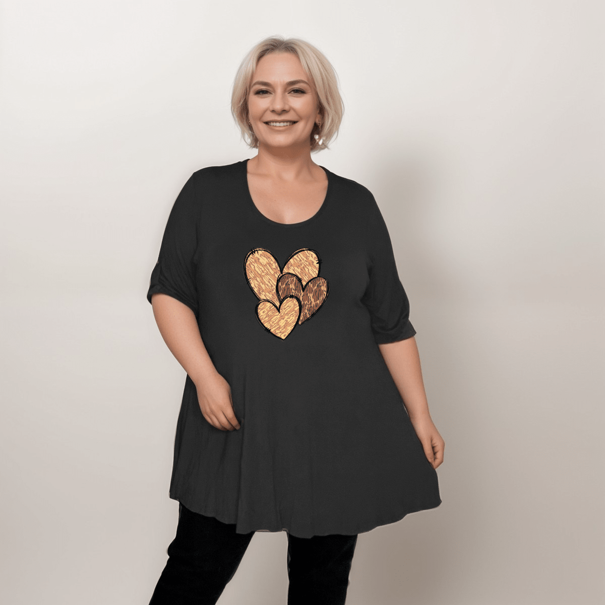 Swing Top with Camo & Leopard Hearts - FullFab