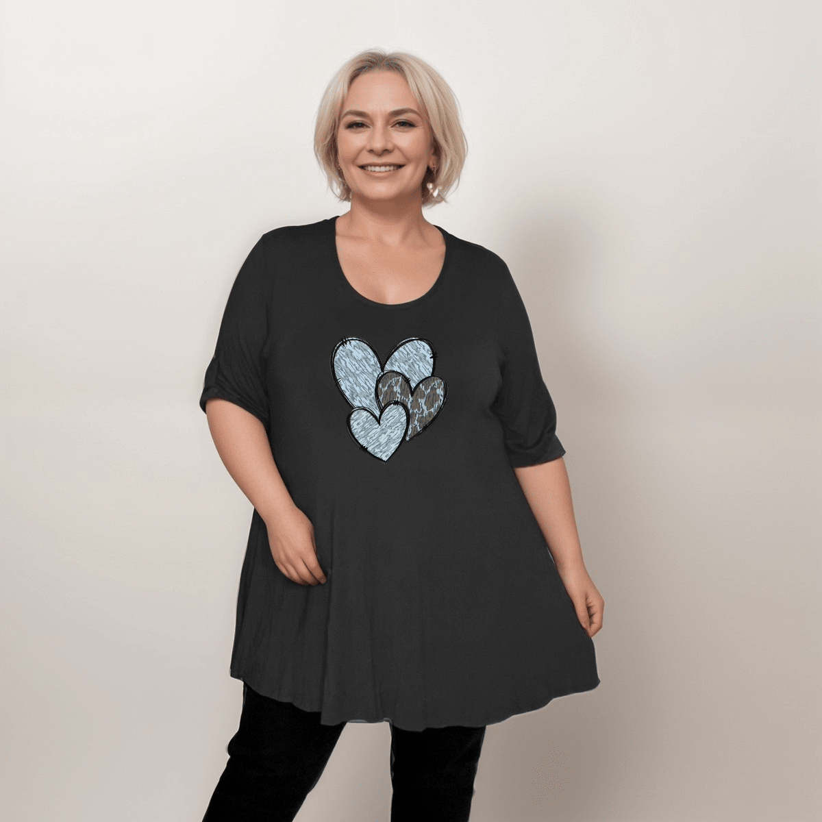 Swing Top with Camo & Leopard Hearts - FullFab
