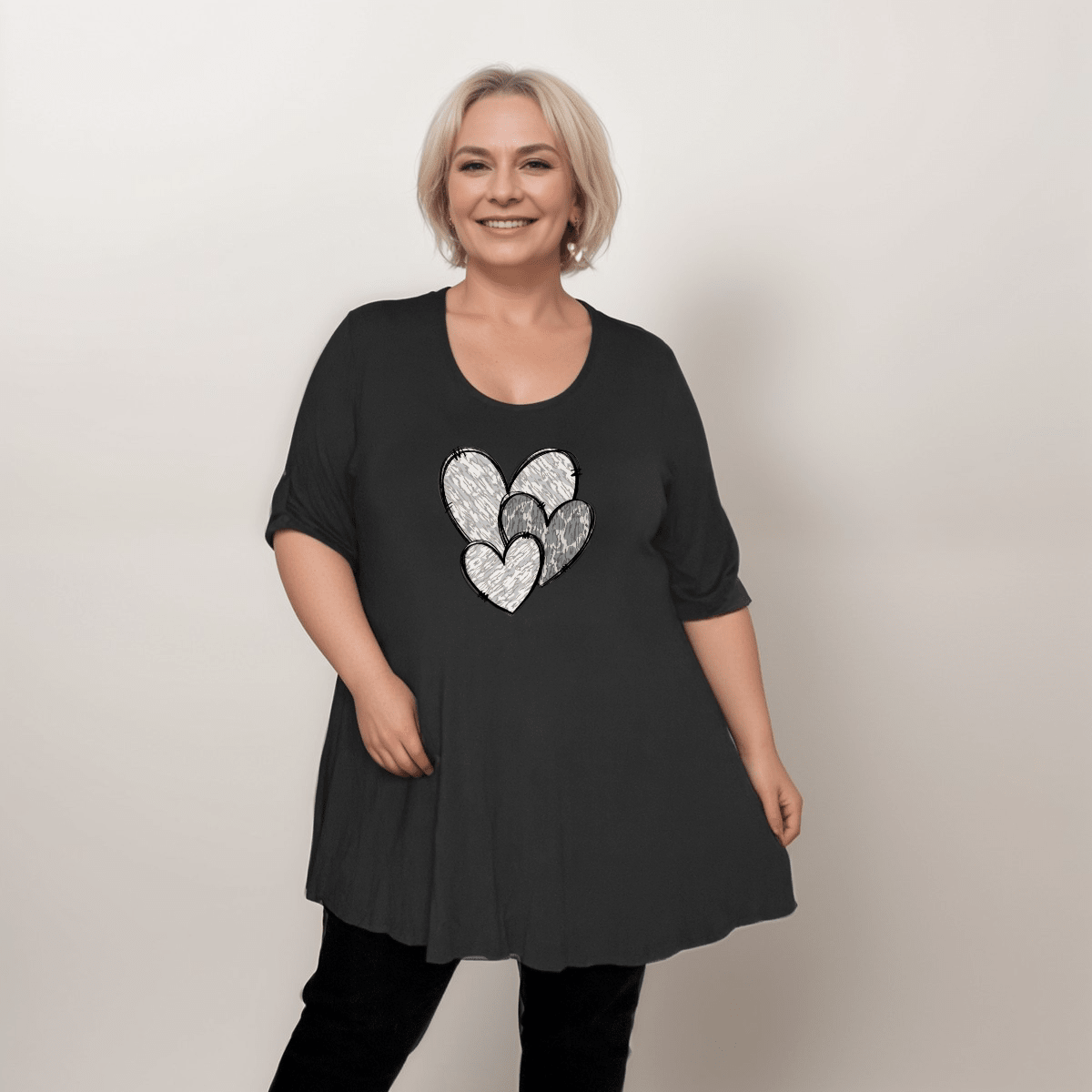Swing Top with Camo & Leopard Hearts - FullFab