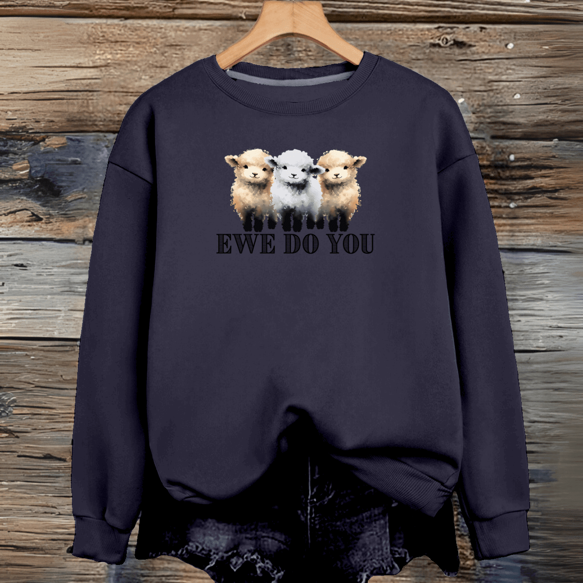 Cotton Sweatshirt Sheep “Ewe Do You” - FullFab