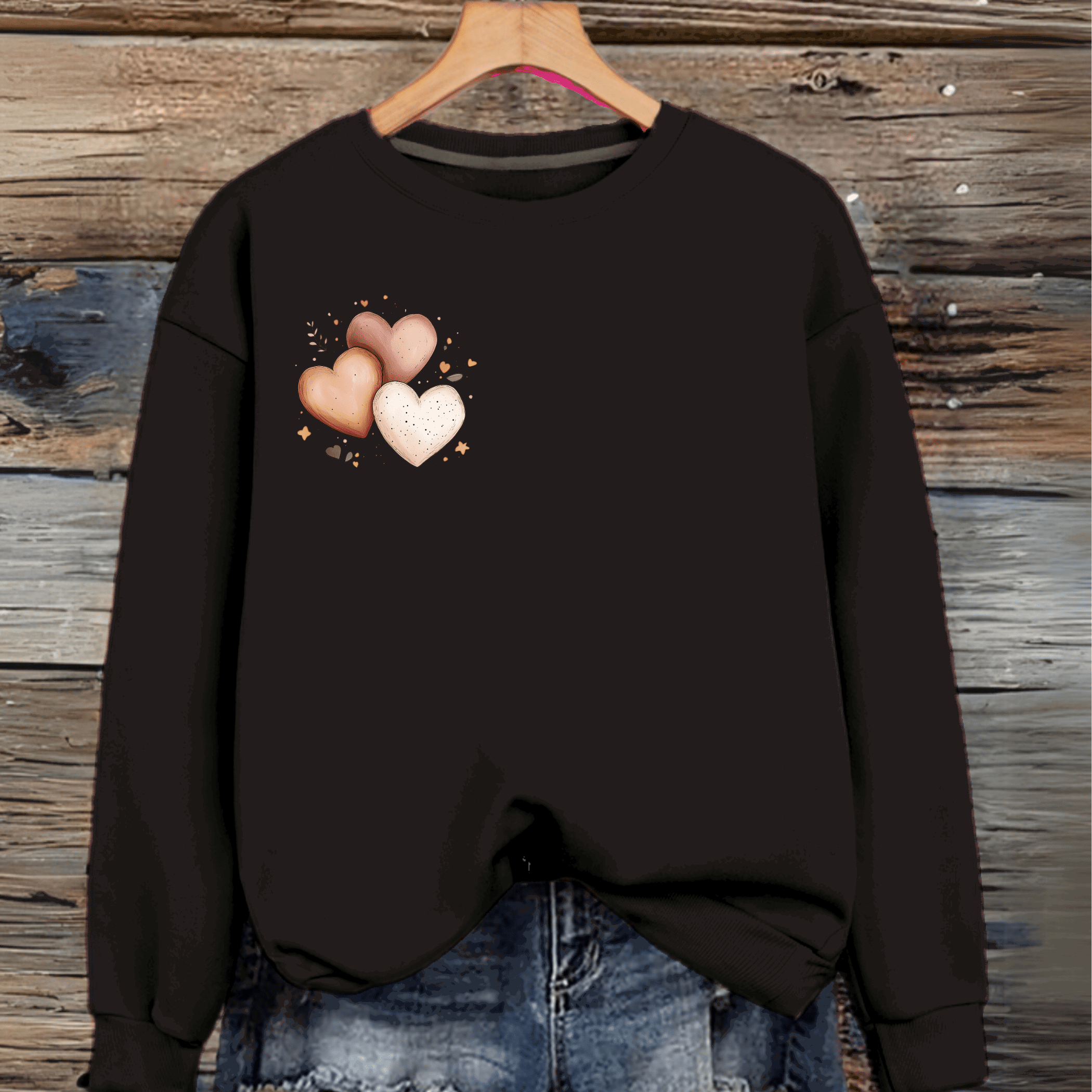 Cotton Triple Heart Sweatshirt - FullFab