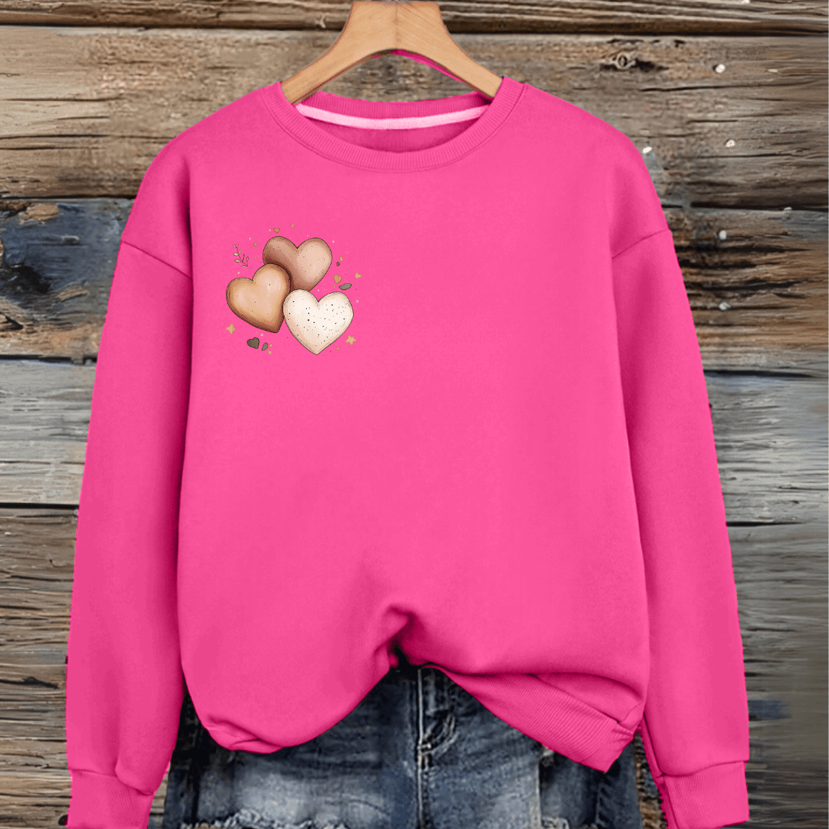 Cotton Triple Heart Sweatshirt - FullFab