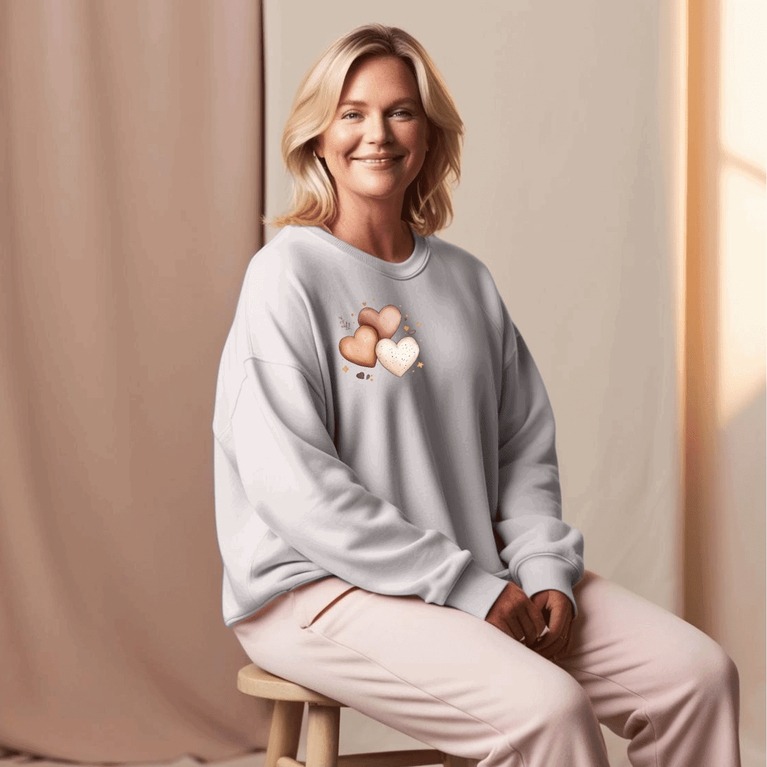 Cotton Triple Heart Sweatshirt - FullFab