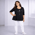 Dragonfly Button Sleeve Swing Top - FullFab