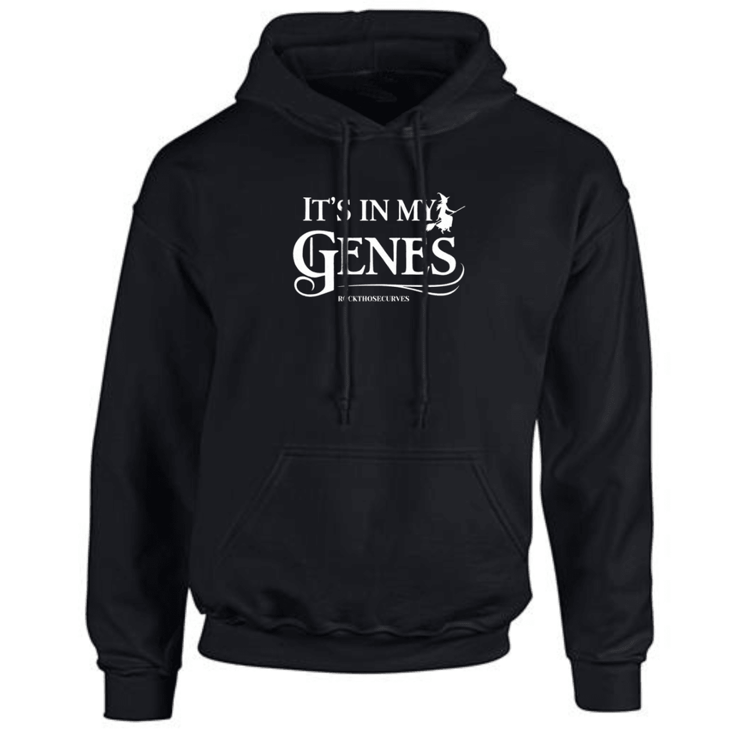 It's In My Genes hoodie in black with stylish graphic design.