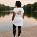Long Be Kind Dipped-Hem T-Shirt with Side Pockets - FullFab