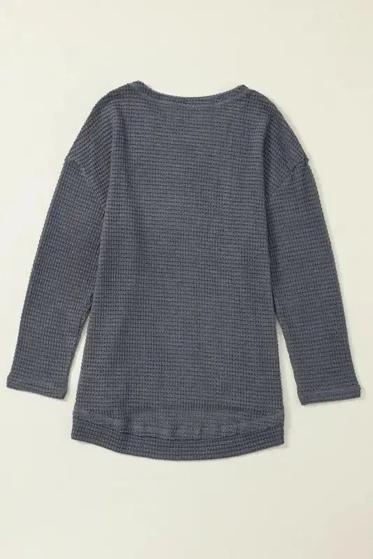 Moss Green Textured Knit Top | Plus Size Long Sleeve - FullFab