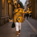 Mustard Floral Swing Top - FullFab