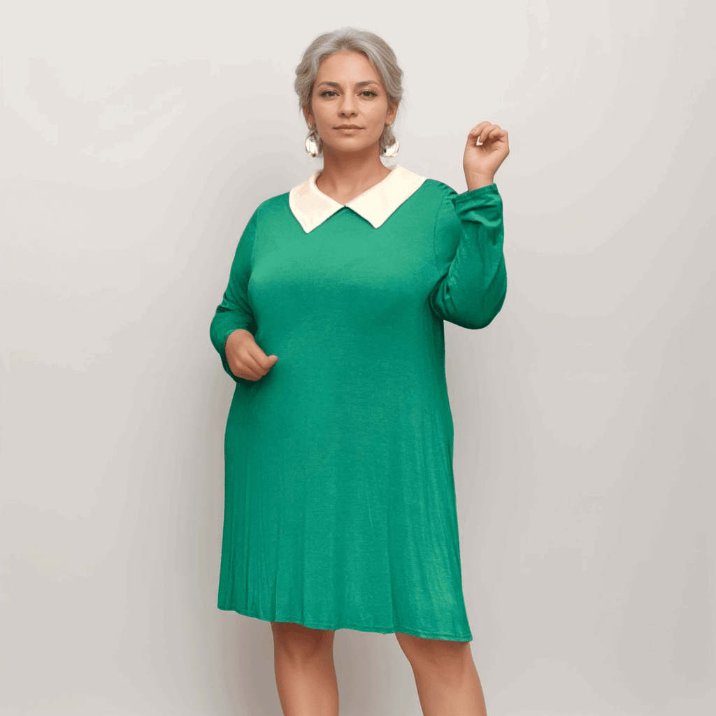 Peter Pan Collar Long Sleeve Swing Top - FullFab