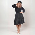 ROCKTHOSECURVES TARTAN A-LINE SWING SKATER SKIRT WITH ELASTICATED WAIST - FullFab