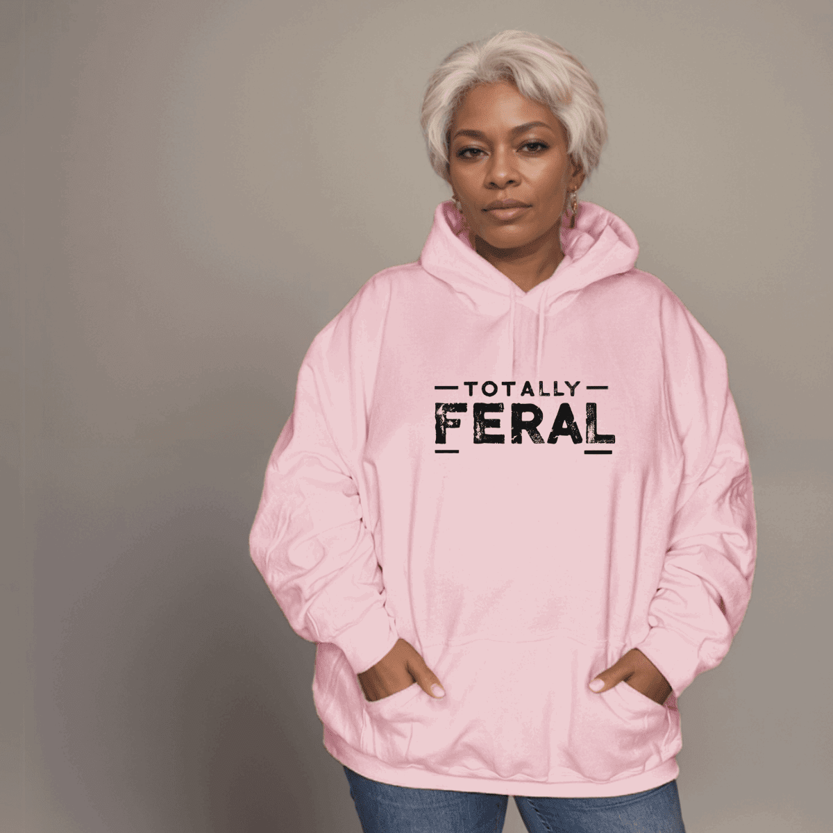 Premium Cotton Hoodie with “Totally Feral” Logo - FullFab