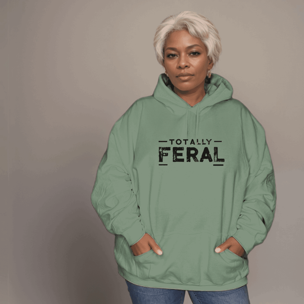 Premium Cotton Hoodie with “Totally Feral” Logo - FullFab