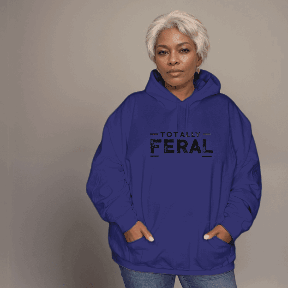 Premium Cotton Hoodie with “Totally Feral” Logo - FullFab