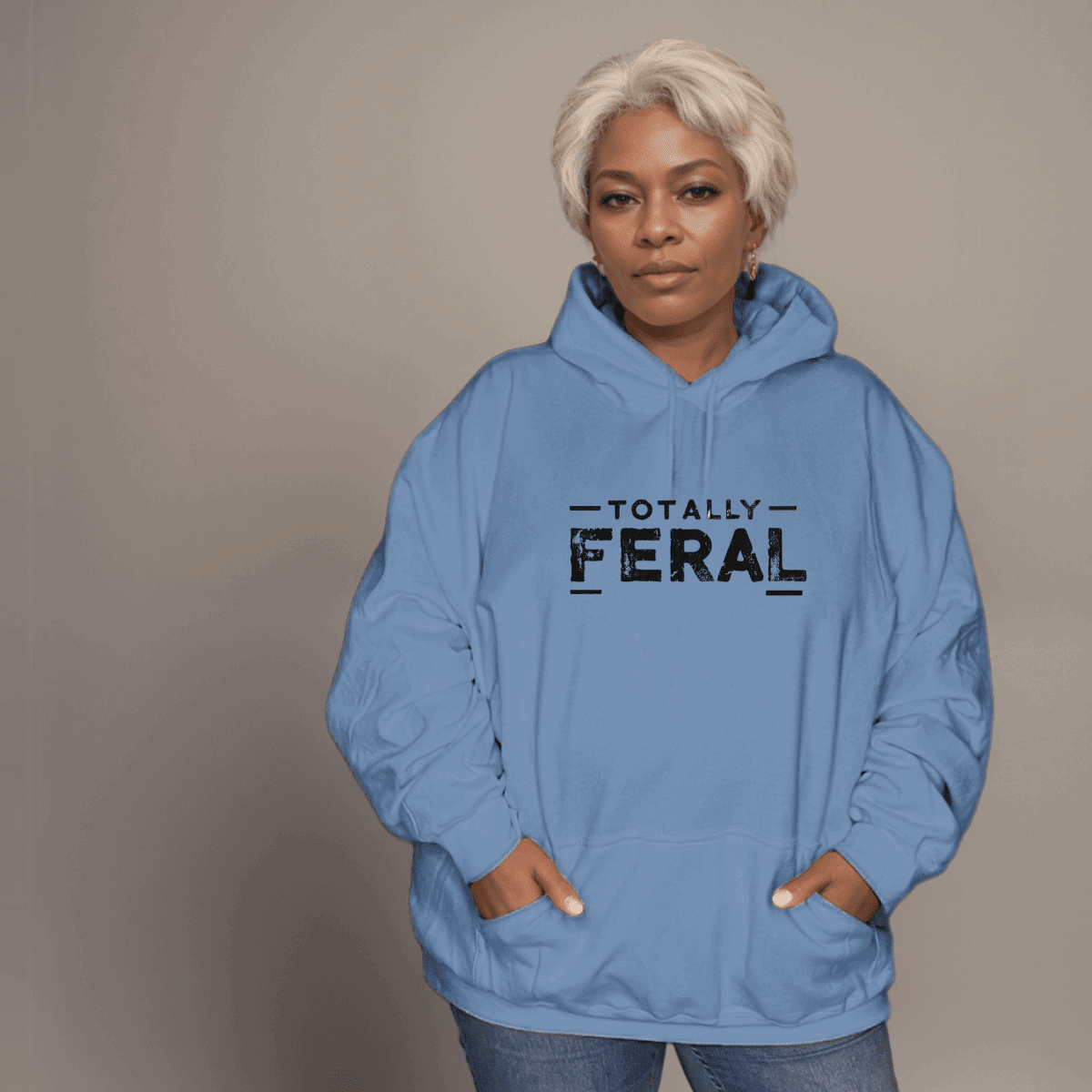 Premium Cotton Hoodie with “Totally Feral” Logo - FullFab