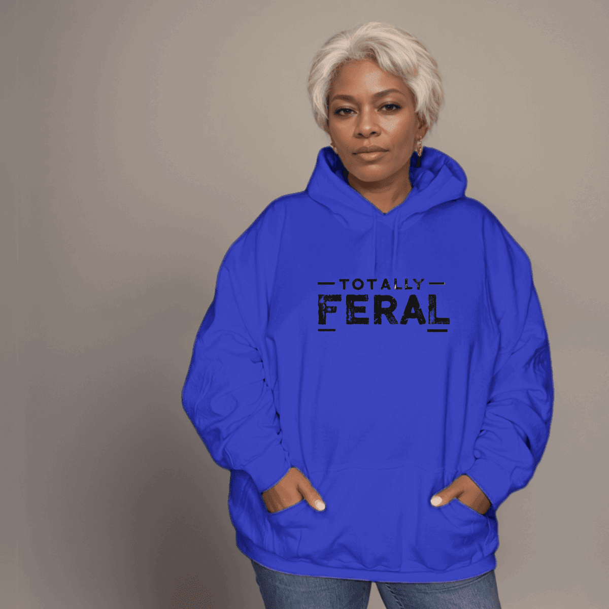 Premium Cotton Hoodie with “Totally Feral” Logo - FullFab