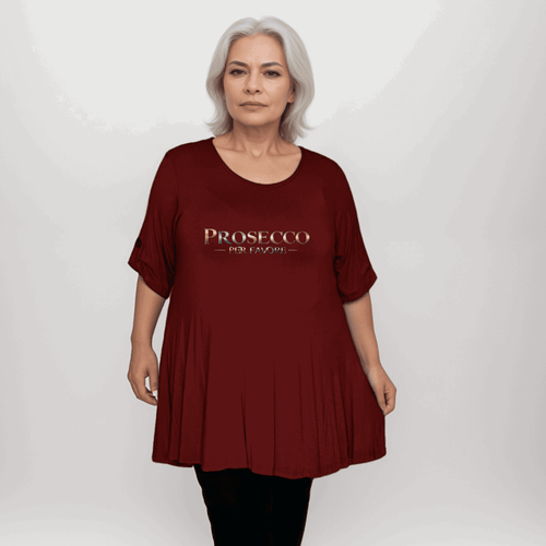 Prosecco Per Favore Button Sleeve Swing Top - FullFab