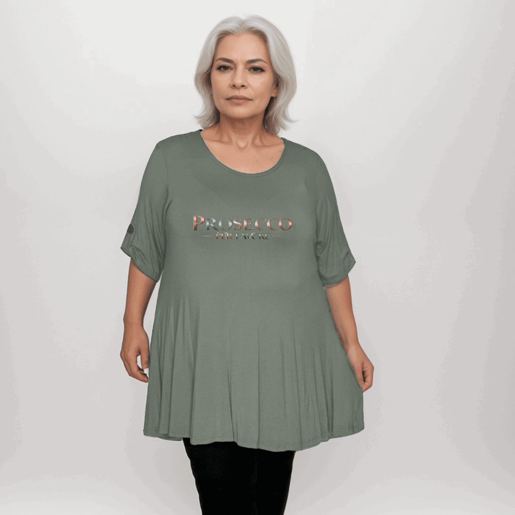 Prosecco Per Favore Button Sleeve Swing Top - FullFab