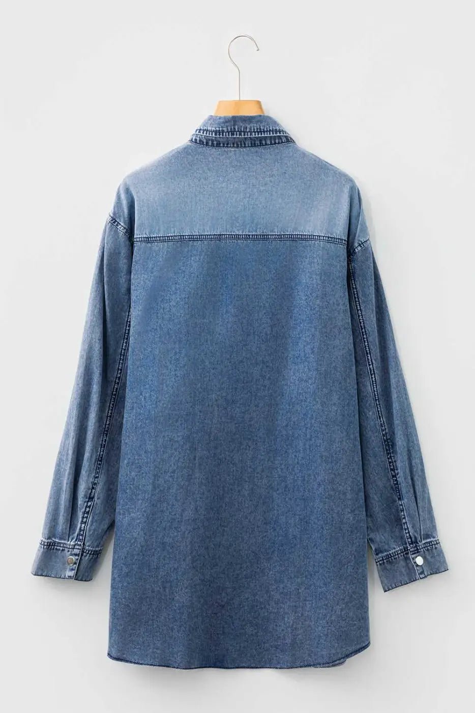 Raw Hem Oversized Denim Shirt Dress Women UK - FullFab