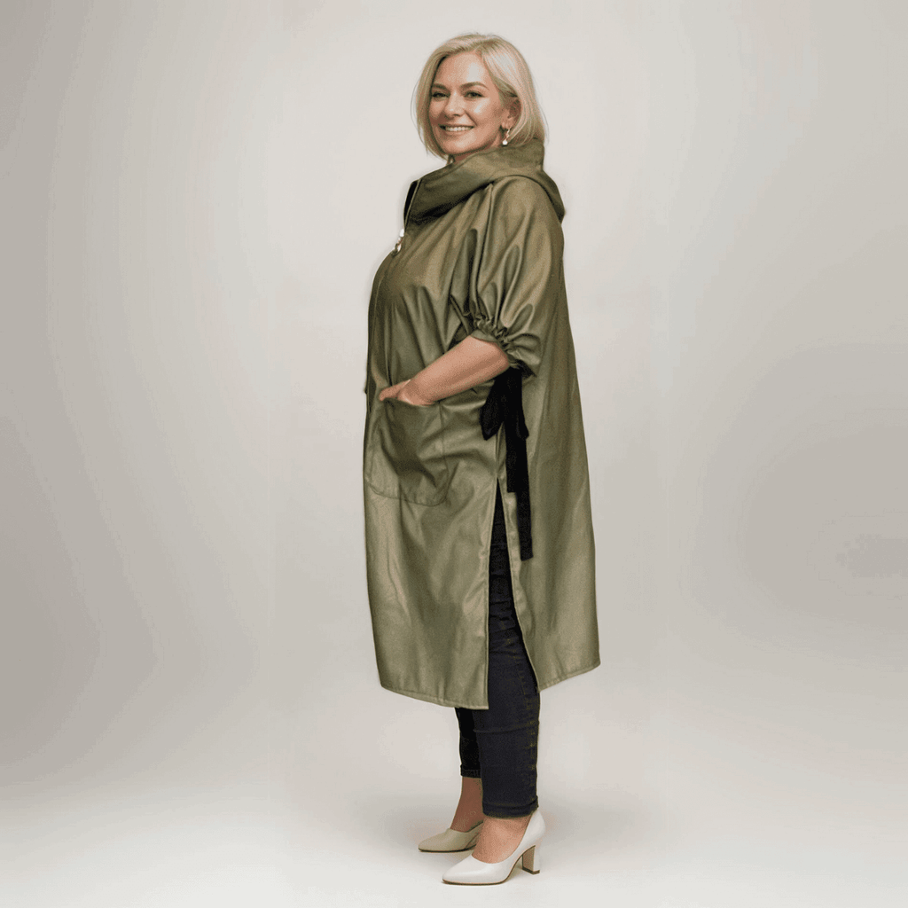 ROCKTHOSECURVES FAUX LEATHER LONG LENGTH COAT WITH SIDE SPLITS - FullFab