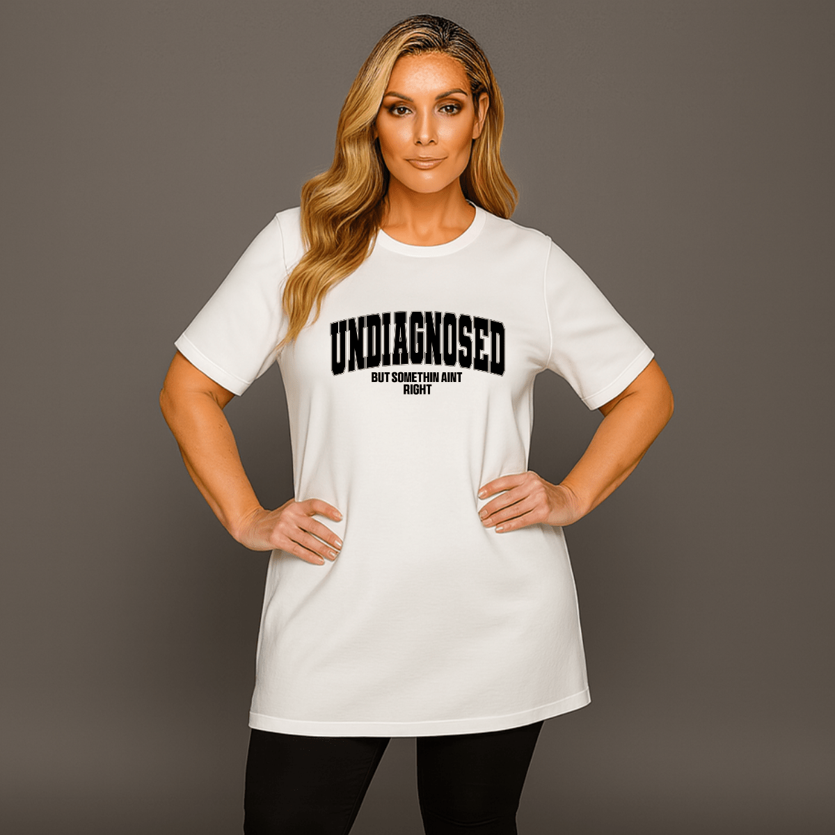 Undiagnosed Plain Short Sleeve Long Length Cotton T-Shirt - FullFab