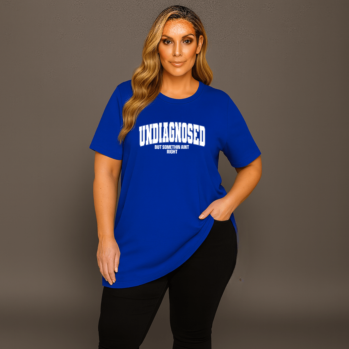Undiagnosed Plain Short Sleeve Long Length Cotton T-Shirt - FullFab