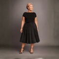 Sparkly Elastic Waist A-Line Swing Skirt