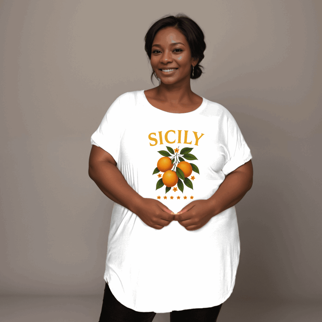 Sicily Dipped Hem T-Shirt - FullFab