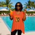 Sicily Orange Hanky Hem Swing Top - FullFab