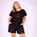 Soft Stretchy Anchor Studded Top - FullFab